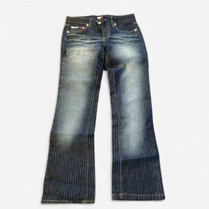 Y2K Tommy Hilfiger white washed pinstriped denim Jeans NWOT JR size 3